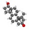 Metenolone anabolic steroid molecule. Used banned in sports doping. 3D rendering. Atoms are represented as spheres with.