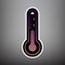 Meteo diagnostic technology thermometer sign. Vector. Violet gra