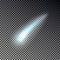 Meteor or comet vector. Transparent light meteor effect isolated.