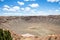 Meteor crater, blue sky background, Winslow Arizona, USA