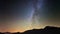 Meteor explosion, meteor shower and stardust smoke trail in night sky, time lapse of the Milky Way and the starry sky over the Alp