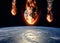 Meteor glowing as it enters the Earth\'s atmosphere