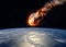 Meteor glowing as it enters the Earth\'s atmosphere