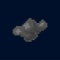 Meteor or grey rock pixel art, asteroid comet icon