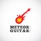 Meteor Guitar Vector Concept Symbol Icon or Logo