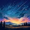 Meteor Magic: Enchanting Shooting Stars in a Whimsical Night Sky