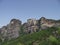 Meteora cliffs in Greece, top view
