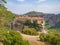 Meteora cliffs landscapes. Holly monasteries territory.