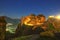 Meteora, Greece - Monastery Saint Varlaam and Grand Meteor by night