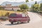 Meteora, Greece - September 19, 2018: Locals and tourists driving on automobile, car. vehicles. Road in Meteora