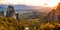 Meteora mountains Greece sunset