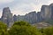 Meteora peaks at Kalambaka in Greece