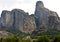 Meteora peaks at Kalambaka in Greece