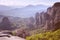 Meteora rocks and Thessaly valley, panoramic view, Greece