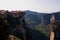 Meteora - Scenic view of Holy Monastery of Rousanou and Holy Monastery of the Holy Trinity in Kalambaka, Meteora,