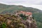 Meteora - Scenic view of Holy Monastery of Varlaam on cloudy foggy day, Kalambaka, Meteora.