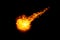 Meteorite fireball with fiery braid