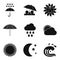 Meteorological icons set, simple style