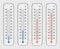 Meteorological Thermometers Different Levels Set