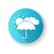 Meteorology blue flat design long shadow glyph icon