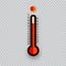 Meteorology thermometers isolated. Cold and heat temperature. Vector illustration. Celsius and fahrenheit