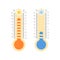 Meteorology thermometers isolated on white background. Vector illustration.