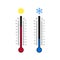 Meteorology thermometers isolated on white background. Vector illustration.