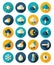 Meteorology Weather flat icons set