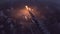 Meteors flying over the clouds