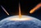 Meteors hitting the Earth