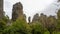 Meteors or Meteora, panoramic view from the plateau to the valley of Thessaly