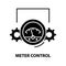 meter control icon, black vector sign with editable strokes, concept illustration