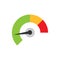 Meter dashboard icon in flat style. Credit score indicator level