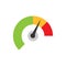 Meter dashboard icon in flat style. Credit score indicator level