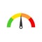 Meter dashboard icon in flat style. Credit score indicator level