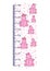 Meter height, cute hippos, children`s height measurements .