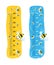 Meter wall or height meter set with funny bees