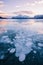 Methane Bubbles frozen in Abraham Lake, Clearwater County, Alberta, Canada