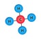 Methane molecule - structural formula