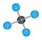 Methane molecule - structural formula