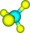 Methane molecule on white