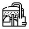 methane tank or biogas plant, digester or reactor line icon vector illustration