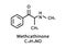 Methcathinone molecular structure. Ephedrone skeletal chemical formula. Chemical molecular formula vector illustration