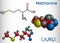 Methionine l- methionine, Met , M essential amino acid molecule. Structural chemical formula and molecule model