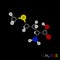 Methionine model molecule. Isolated on black background. Luminance effect