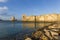 The Methoni castle and the Bourtzi tower on the southern cape of Peloponnese