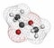 Methyl acetate solvent molecule. Atoms are represented as spheres with conventional color coding: hydrogen (white), carbon (grey