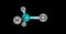 Methyl chloride molecular structure isolated on black