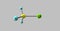 Methyl chloride molecular structure isolated on grey
