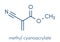 Methyl cyanoacrylate molecule, the main component of cyanoacrylate glues instant glue. Skeletal formula.